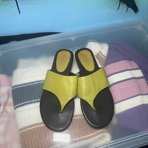 Vintage Green Leather Sandals